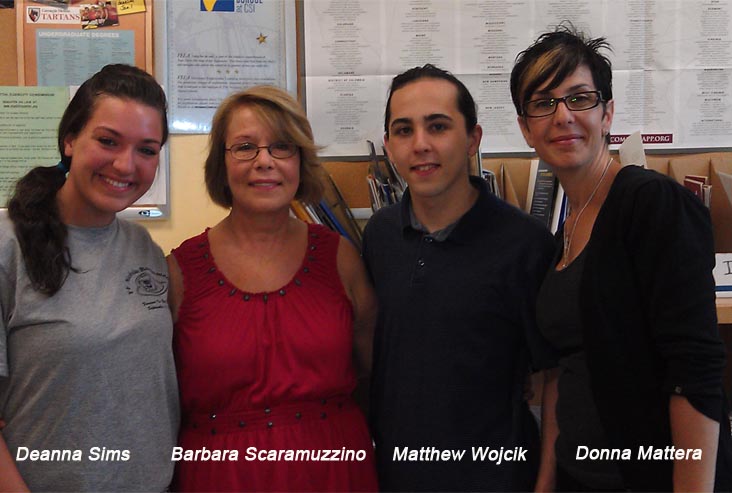 2012 Award Recipients - Deanna Sims, Barbara Scaramuzzino, Matthew Wojcik, Donna Mattera
